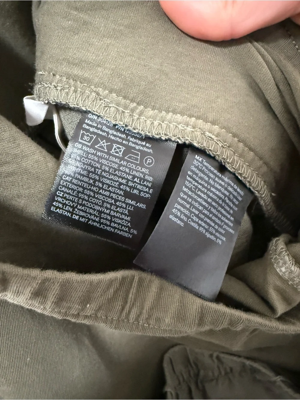 H&M women’s size L Olive Green Maternity Linen blend pants
